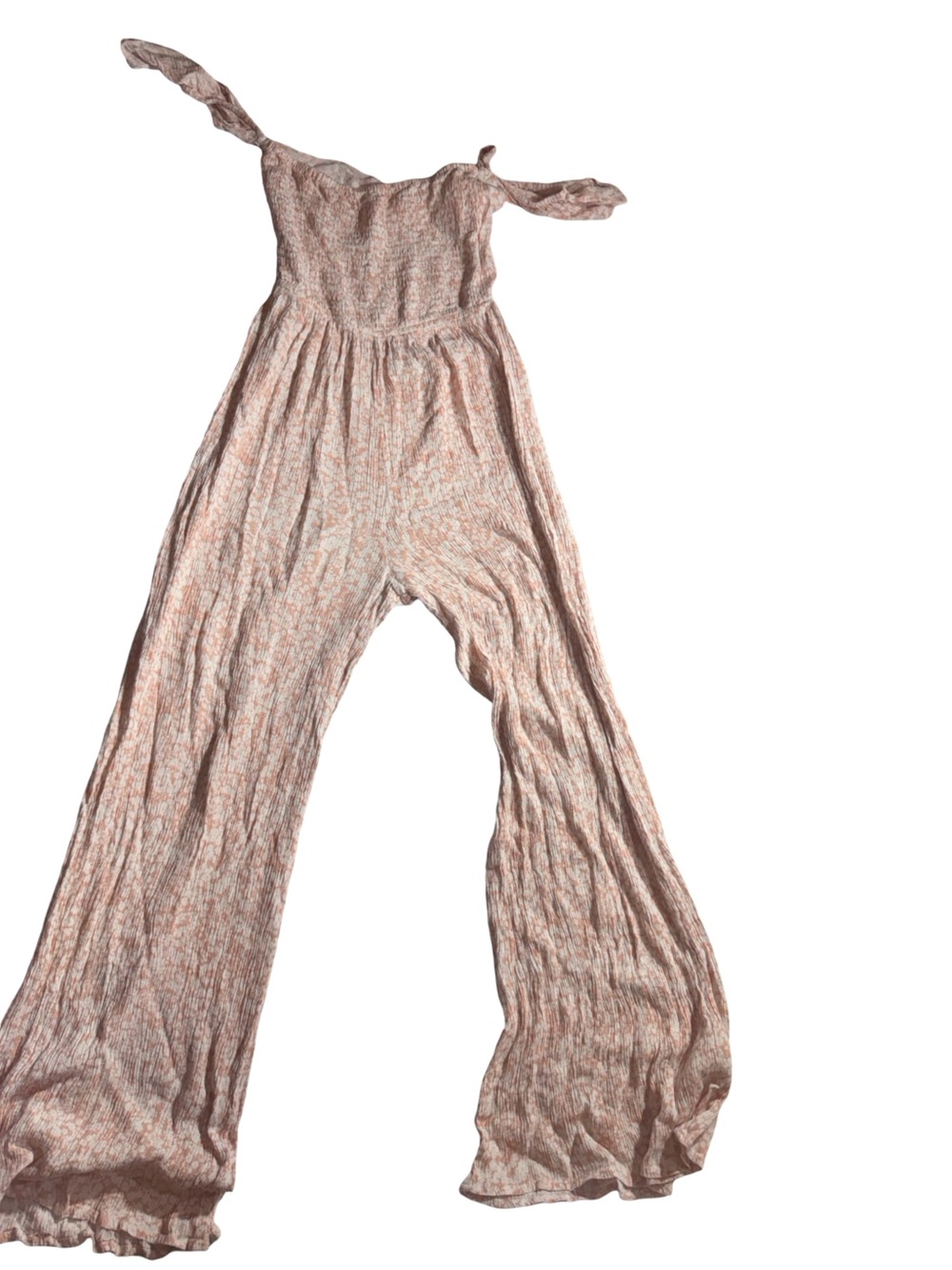 Smocked Wide-Leg Jumpsuit in Blush Floral